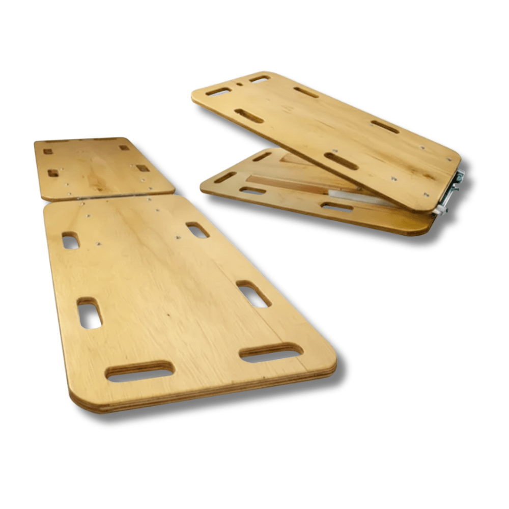 Prancha de Resgate Dobrável em Madeira com 3 Cintos